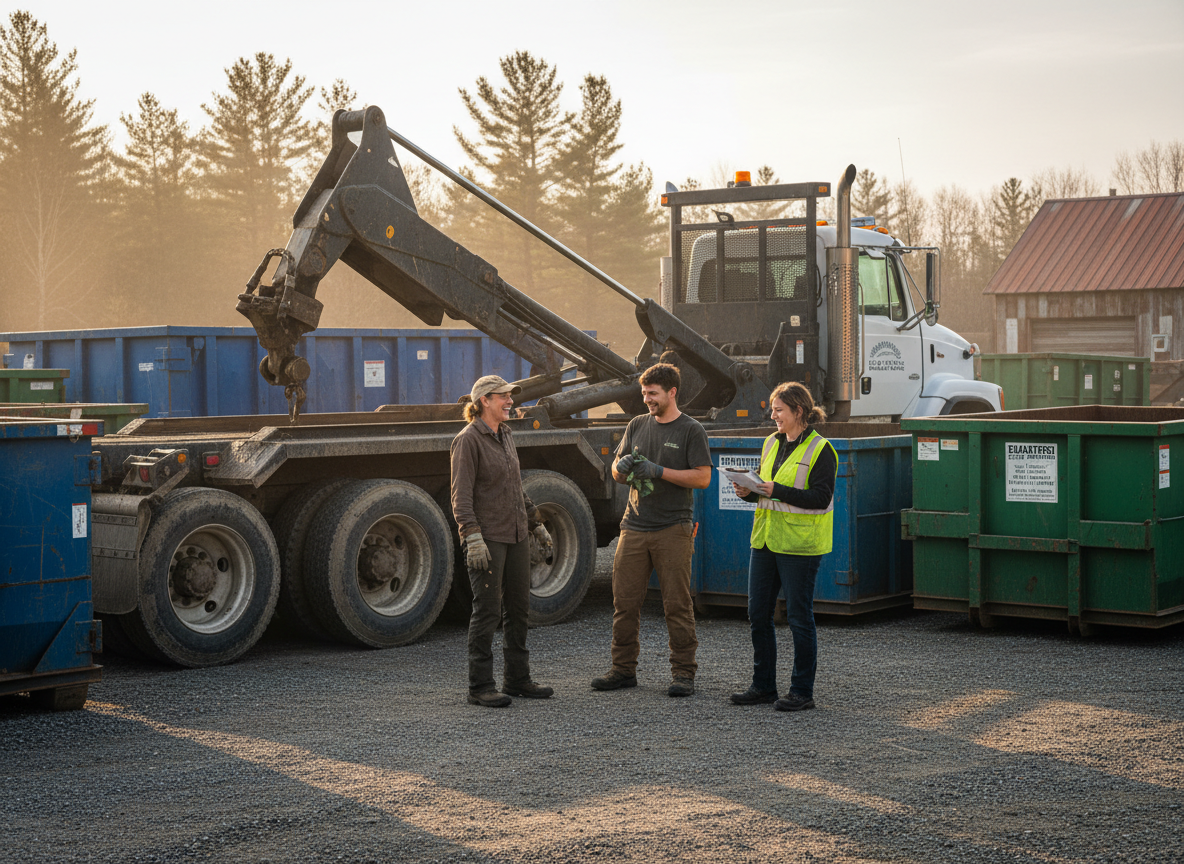 The Dumpster Rental Buxton team at work in Buxton